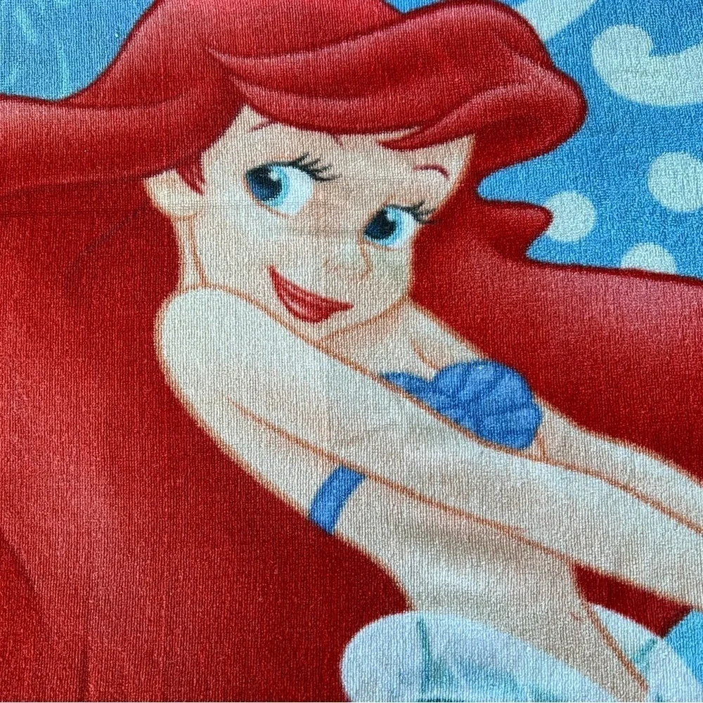 Y2K The Disney Store Ariel Flounder Cotton Beach Towel The little Mermaid 30x54